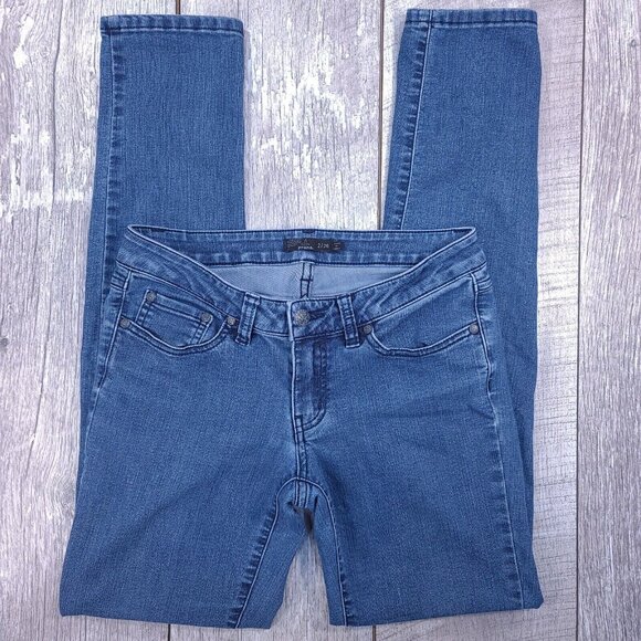 Prana Breathe Womens Kara Jeans Size 2 Blue Wash Low Rise Narrow Straight Pants - Picture 2 of 9